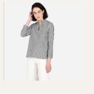 Everlane Cotton Poplin Striped Pullover shirt
